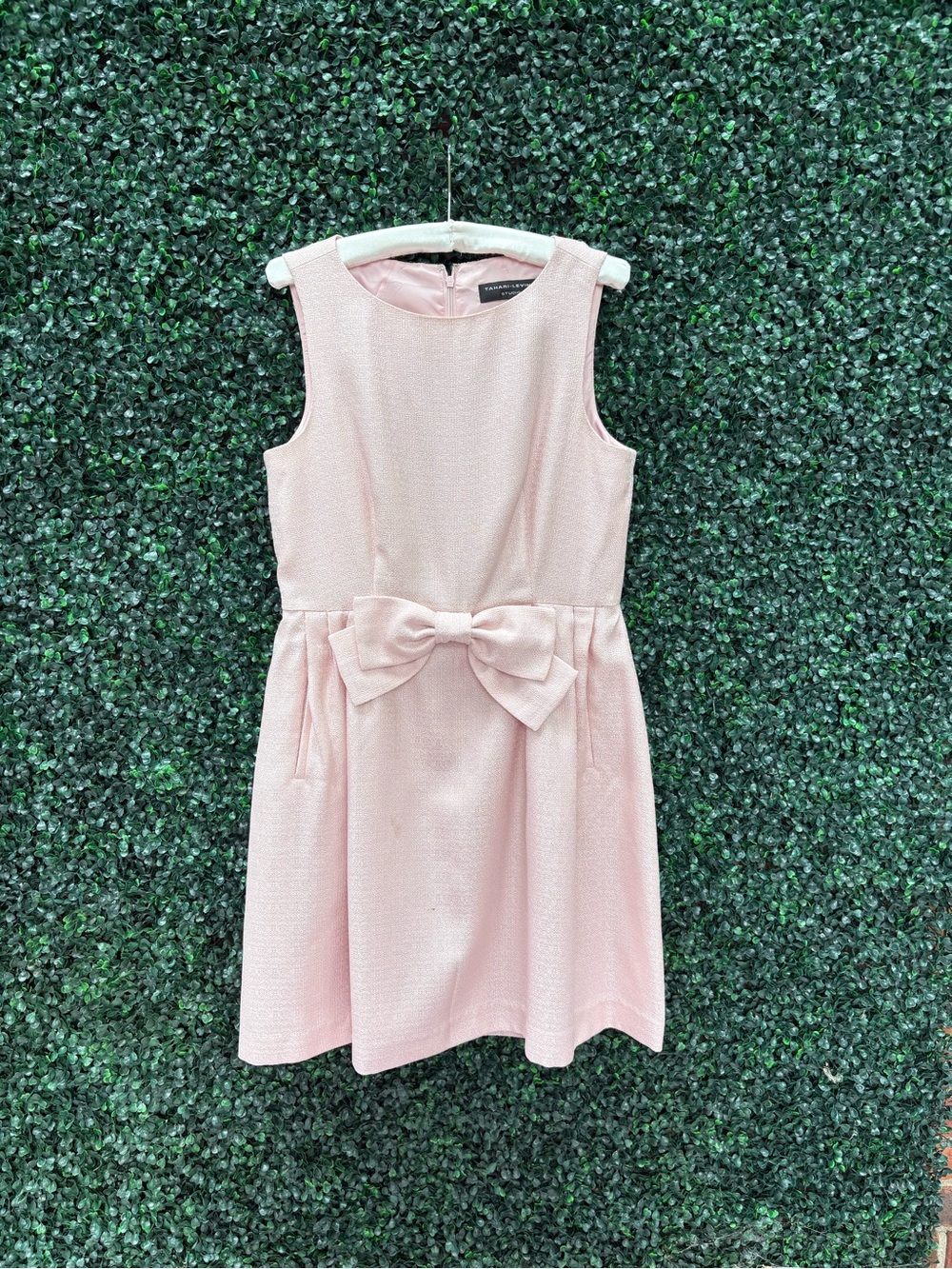 Sleeveless Pink Bow-Front Formal Dress - Picture 1 of 4